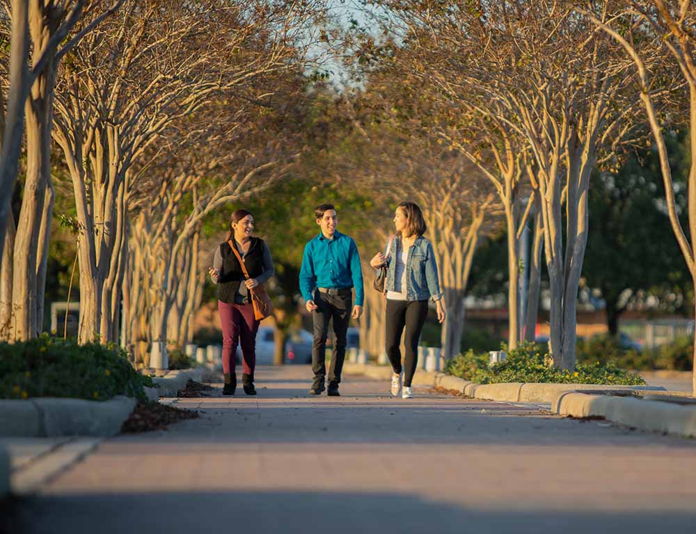 students walking